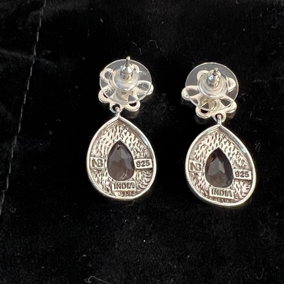 🌟NICKY BUTLER 925 Sterling Silver Rose Quartz Amethyst Pear Drop Earring… - Picture 7 of 10